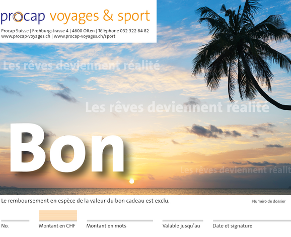 Un bon de voyage de Procap Reisen